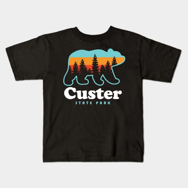 Custer State Park Camping South Dakota Bear Kids T-Shirt by PodDesignShop